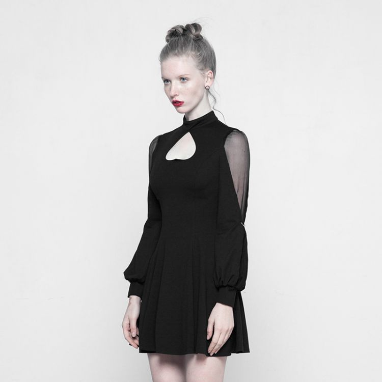  High Collar Inverted Peach Heart Mosaic Dress Punk Rave OPQ-305LQF/BK  6