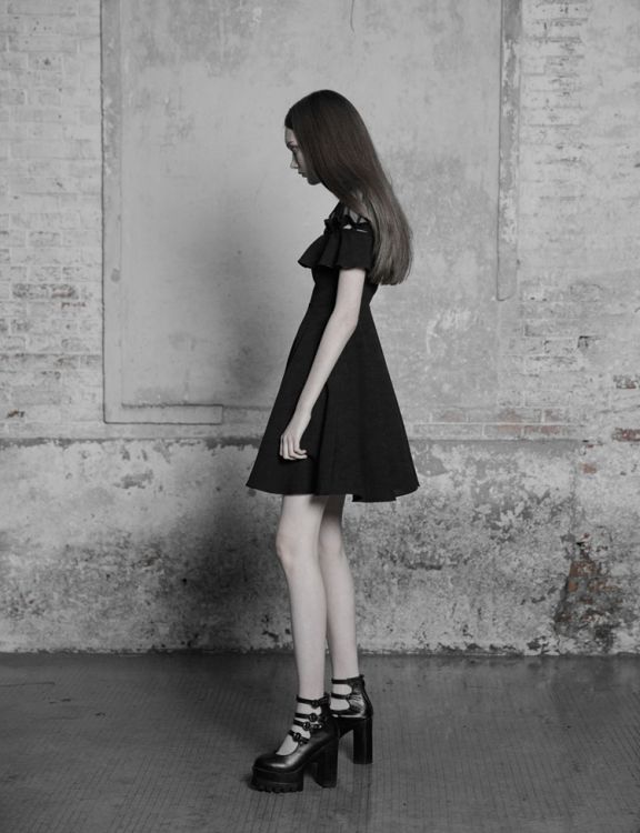  Lotus Leaf Side Stitching Dress Punk Rave OPQ-308LQF/BK  7