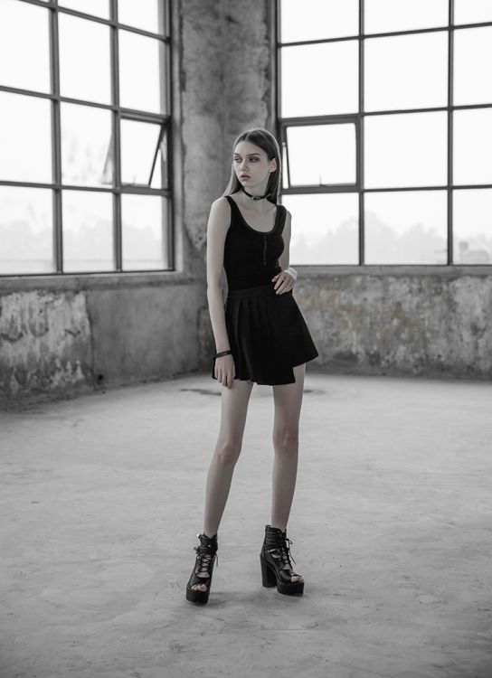  Handsome Irregular Skirt Punk Rave OPQ-345BQF/BK  5
