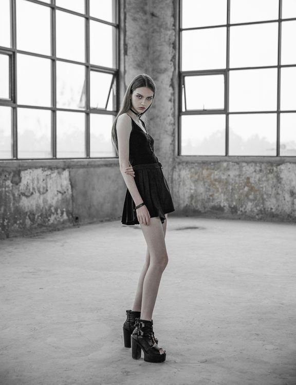  Handsome Irregular Skirt Punk Rave OPQ-345BQF/BK  7