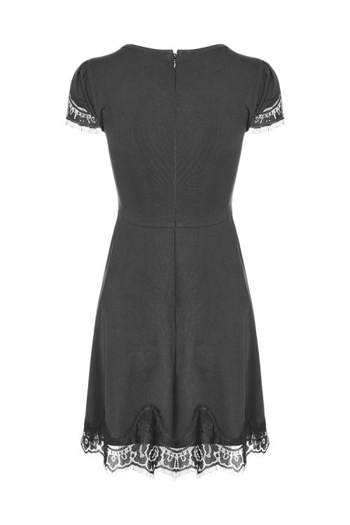  Goth Lace Stitching V-collar Dress Punk Rave OPQ-349LQF/BK  3