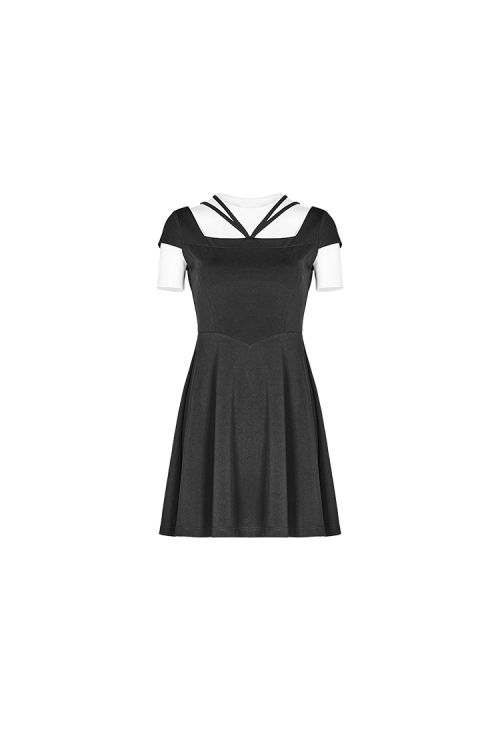  Lace Stitching Cover Sleeve Dress Punk Rave OPQ-378LQF/BK  2