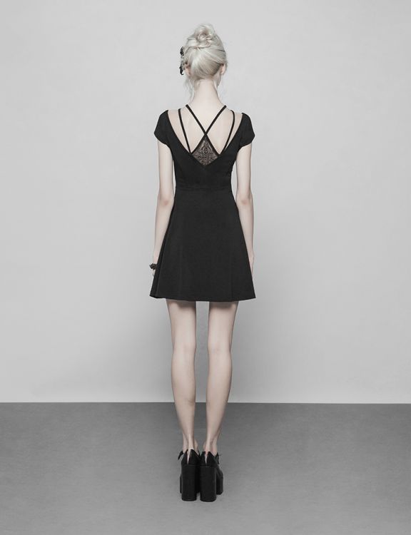  Lace Stitching Cover Sleeve Dress Punk Rave OPQ-378LQF/BK  5