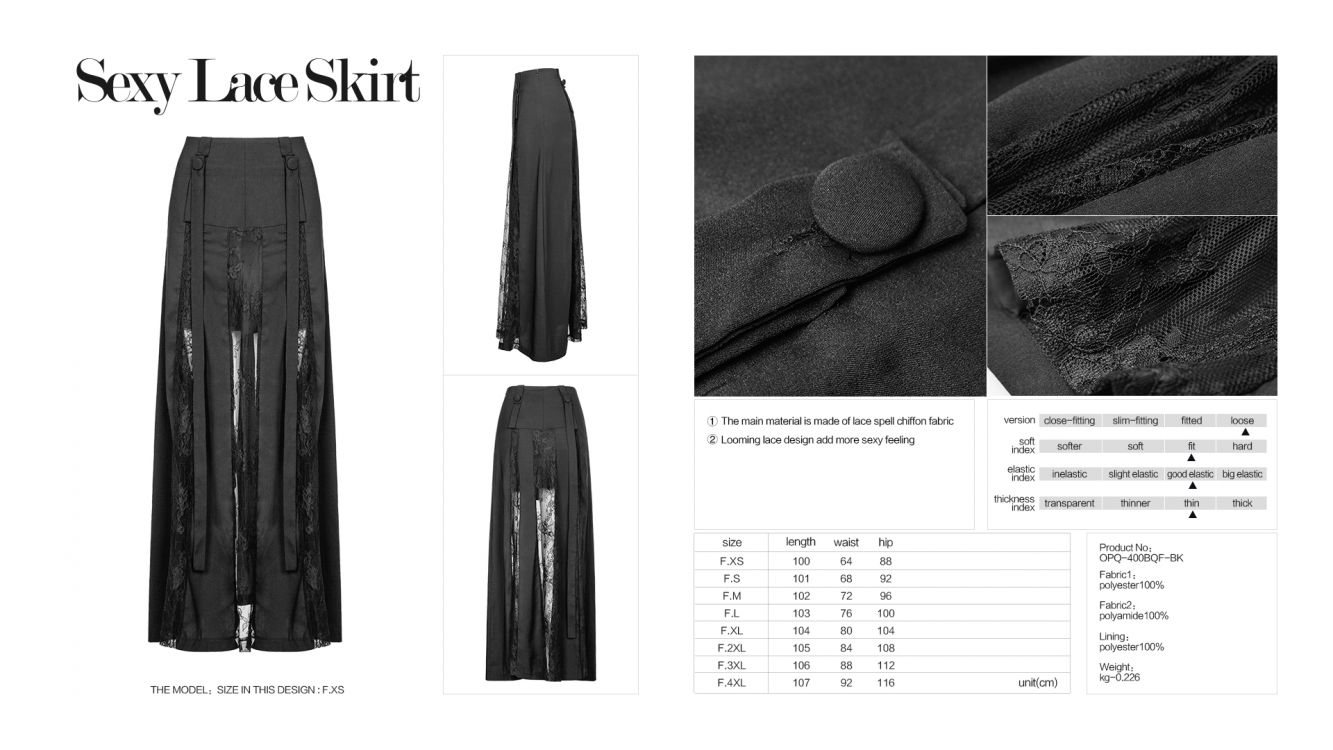  Sexy Lace Skirt Punk Rave OPQ-400BQF/BK  9
