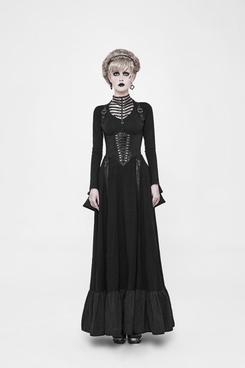  Steampunk Two Wear Long Dress Punk Rave WQ-361LQF/BK-ST  5