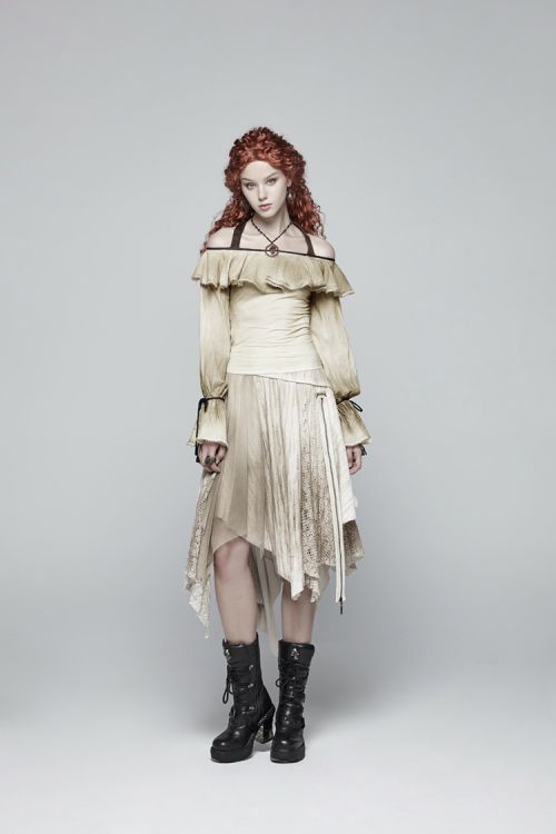  Steam Punk Half Skirt Punk Rave WQ-381BQF/WH  5