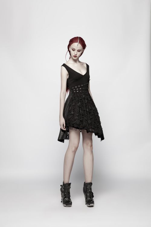  Punk Deep V Dress Punk Rave WQ-384LQF/BK  6