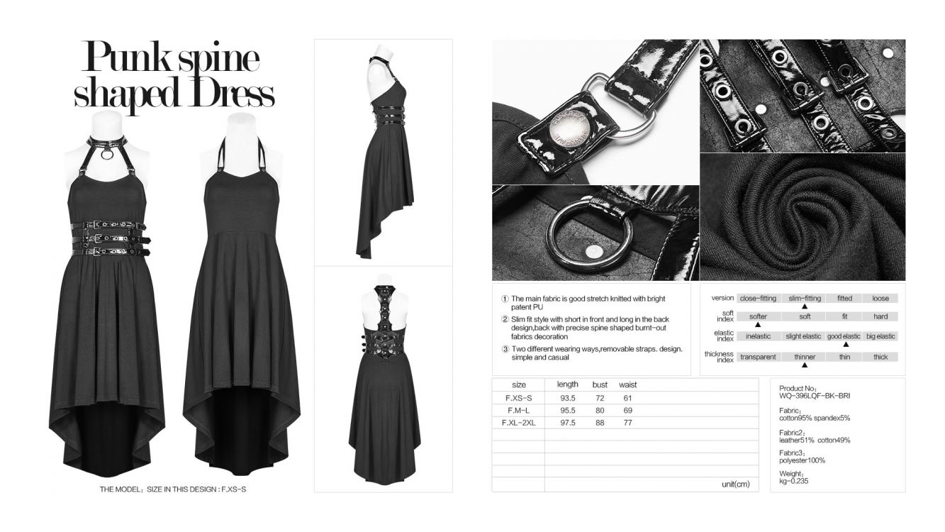 Платье Punk spine shaped Dress Punk Rave WQ-396LQF/BK Изображение 10