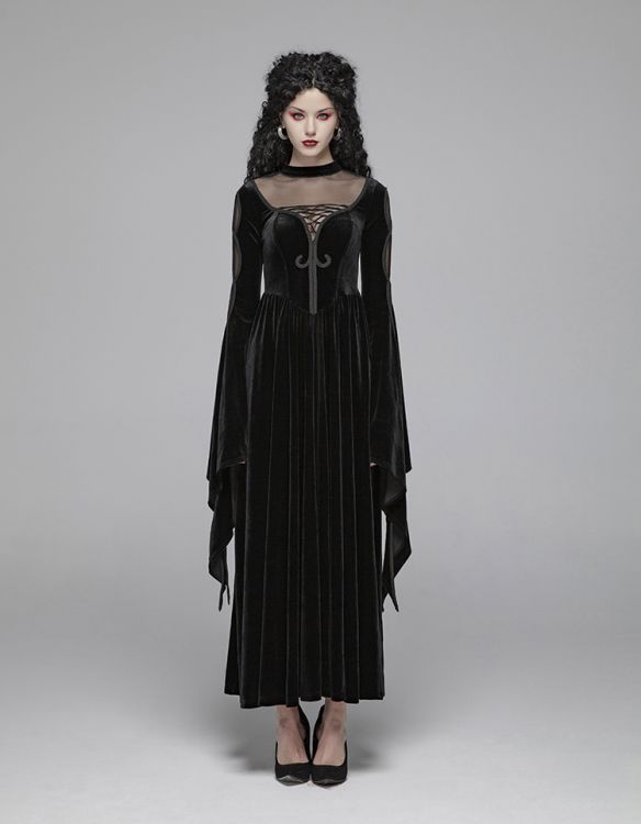  Gothic Double Layer Sleeve Dress Punk Rave WQ-406LQF/BK  5
