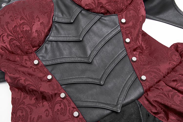  Steampunk Long Dress Punk Rave WQ-408LQF/BK-RD  8