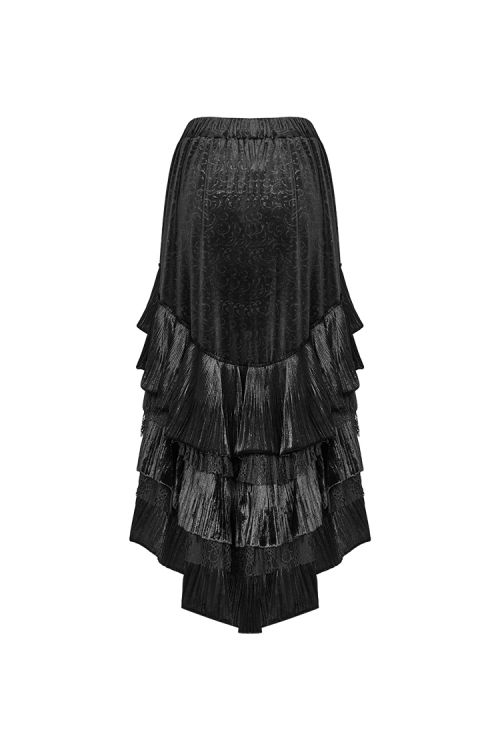  Gothic Dark Grain Velvet Half Skirt Punk Rave WQ-413BQF/BK  4