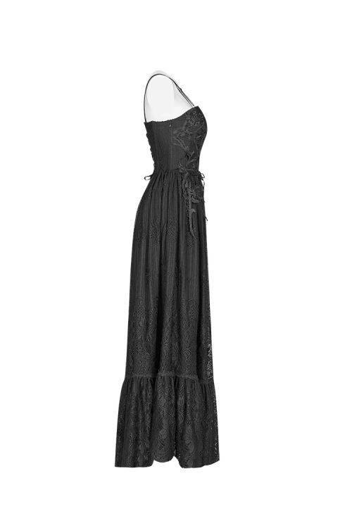  Gothic Long Lace Dress Punk Rave WQ-421LQF/BK  2