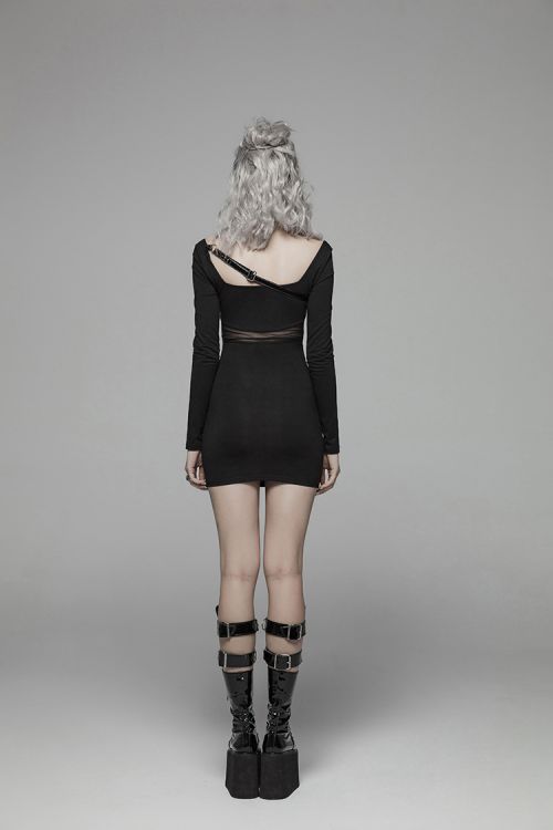  Punk PU Leather Loop Slimming Dress Punk Rave WQ-425LQF/BK  7