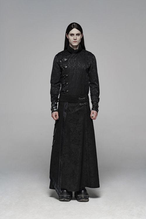  Gothic Floral Long Overskirt Punk Rave WQ-437BQM/BK  6
