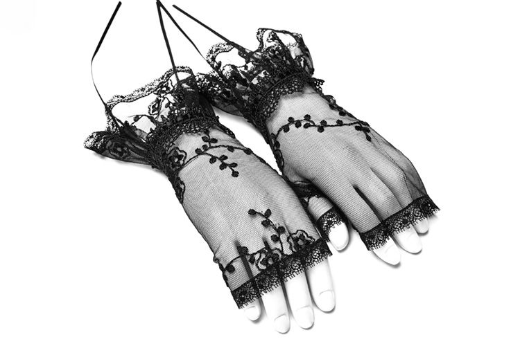  Gothic lace gloves Punk Rave WS-247SSF/BK  2