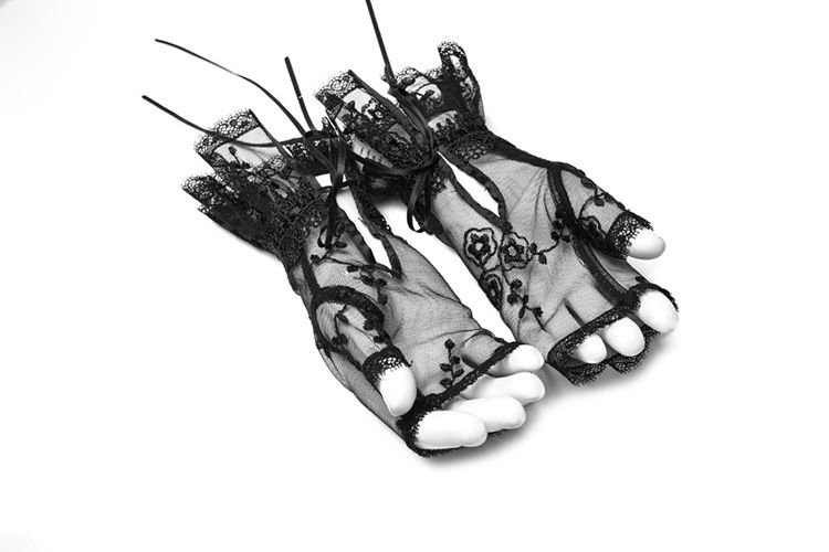  Gothic lace gloves Punk Rave WS-247SSF/BK  3