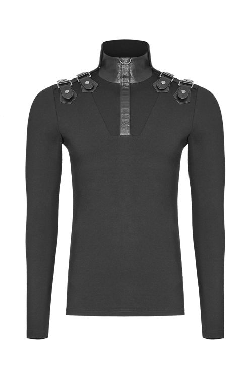  Uniform Long-sleeved T-shirt Punk Rave WT-525TCM/BK  4