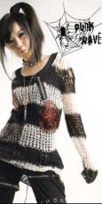 Свитер SWEATER Punk Rave M-001/BK-WH - маленькая картинка
