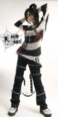 Свитер SWEATER Punk Rave M-001/BK-WH - маленькая картинка