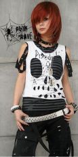 Топик T-SHIRT Punk Rave T-099/BK-WH - маленькая картинка