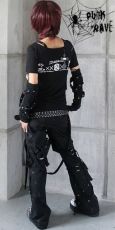 Лонгслив T-SHIRT Punk Rave T-162/BK-WH - маленькая картинка