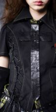 Блузка BLOUSE Punk Rave Y-289/BK-GR - маленькая картинка