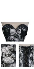 Корсет CORSET Punk Rave Y-387/BK-WH / Аниме / Косплей / Лолита / - маленькая картинка