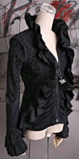 Рубашка BLOUSE Punk Rave Y-239/BK - маленькая картинка