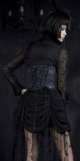 Рубашка c жабо BLOUSE Punk Rave Y-361/BK - маленькая картинка