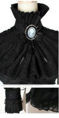 Рубашка c жабо BLOUSE Punk Rave Y-361/BK - маленькая картинка