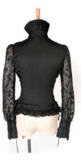 Рубашка c жабо BLOUSE Punk Rave Y-361/BK - маленькая картинка