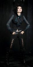 Рубашка c жабо BLOUSE Punk Rave Y-361/BK-BL - маленькая картинка