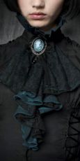 Рубашка c жабо BLOUSE Punk Rave Y-361/BK-BL - маленькая картинка
