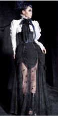 Блузка c жабо BLOUSE Punk Rave Y-411/WH - маленькая картинка