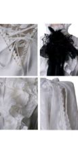 Блузка c жабо BLOUSE Punk Rave Y-411/WH - маленькая картинка