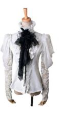Блузка c жабо BLOUSE Punk Rave Y-411/WH - маленькая картинка