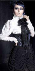 Блузка c жабо BLOUSE Punk Rave Y-411/WH - маленькая картинка
