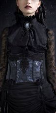 Рубашка c жабо BLOUSE Punk Rave Y-361/BK - маленькая картинка
