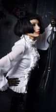 Блузка c жабо BLOUSE Punk Rave LY-004/WH - маленькая картинка
