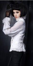 Блузка c жабо BLOUSE Punk Rave LY-004/WH - маленькая картинка