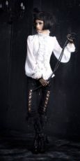 Блузка c жабо BLOUSE Punk Rave LY-004/WH - маленькая картинка