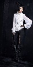 Блузка c жабо BLOUSE Punk Rave LY-004/WH - маленькая картинка