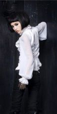 Блузка c жабо BLOUSE Punk Rave LY-004/WH - маленькая картинка