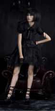 Блузка c жабо BLOUSE Punk Rave LY-006/BK - маленькая картинка
