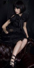 Блузка c жабо BLOUSE Punk Rave LY-006/BK - маленькая картинка