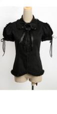 Блузка c жабо BLOUSE Punk Rave LY-006/BK - маленькая картинка