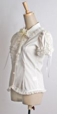Блузка c жабо BLOUSE Punk Rave LY-006/WH - маленькая картинка