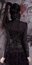 Блузка c жабо BLOUSE Punk Rave Y-244/BK - маленькая картинка