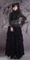 Блузка c жабо BLOUSE Punk Rave Y-244/BK - маленькая картинка