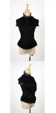 Рубашка c жабо BLOUSE Punk Rave LY-010/BK - маленькая картинка